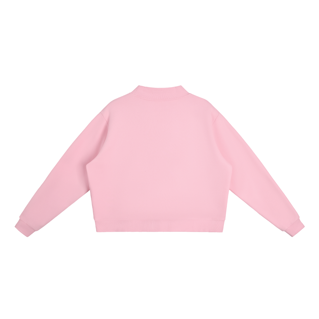 The Pink Mock-Neck Crew