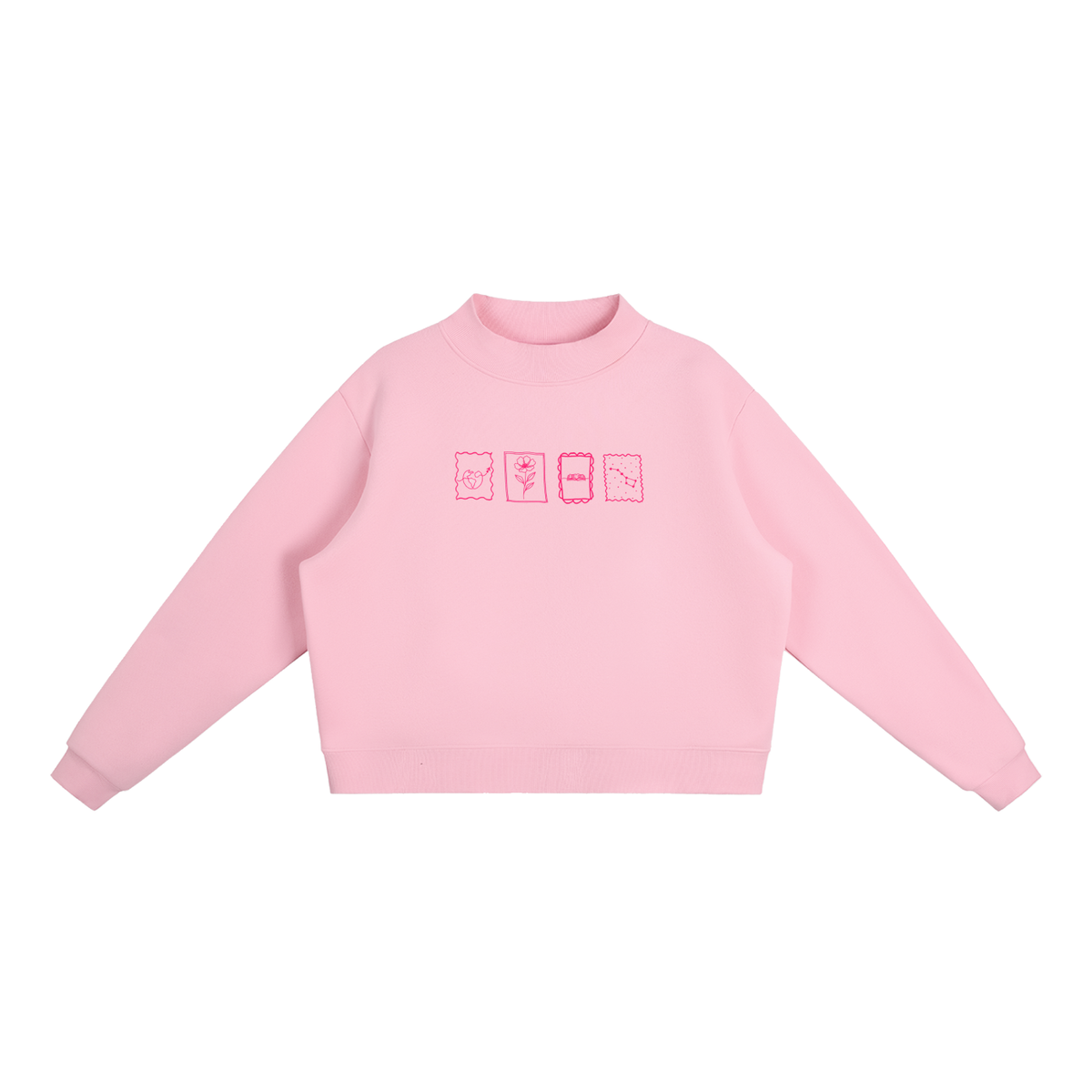 The Pink Mock-Neck Crew